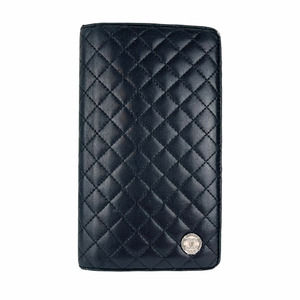 CHANEL Bow Coco Quilted Lambskin Leather Yen Bifold Wallet